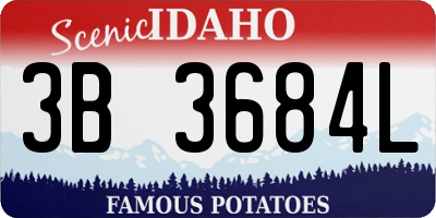 ID license plate 3B3684L