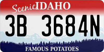 ID license plate 3B3684N