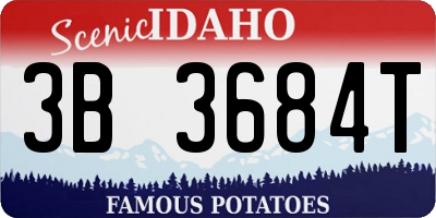 ID license plate 3B3684T