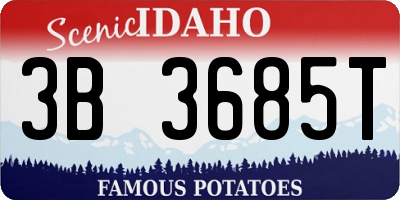 ID license plate 3B3685T