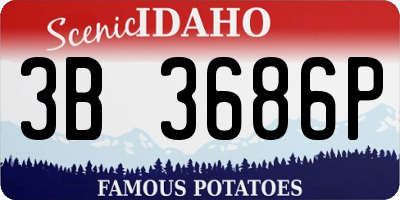 ID license plate 3B3686P