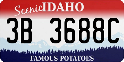 ID license plate 3B3688C