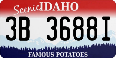ID license plate 3B3688I