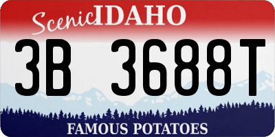 ID license plate 3B3688T