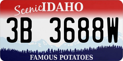 ID license plate 3B3688W