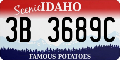 ID license plate 3B3689C