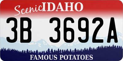 ID license plate 3B3692A
