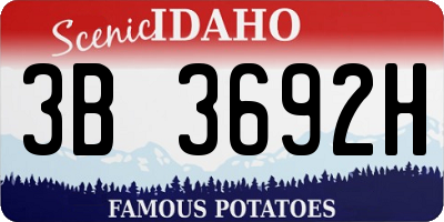 ID license plate 3B3692H