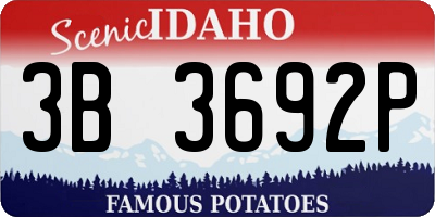 ID license plate 3B3692P