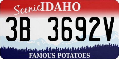 ID license plate 3B3692V