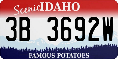 ID license plate 3B3692W