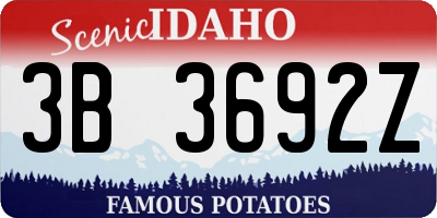 ID license plate 3B3692Z
