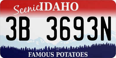 ID license plate 3B3693N