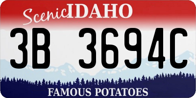 ID license plate 3B3694C