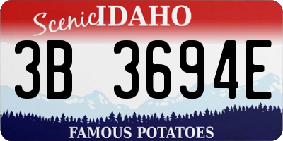 ID license plate 3B3694E