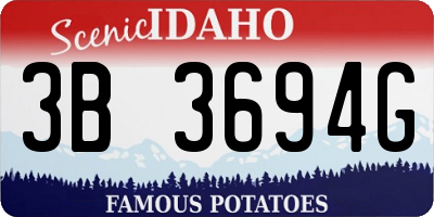 ID license plate 3B3694G