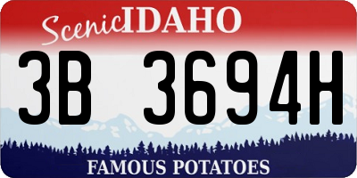 ID license plate 3B3694H