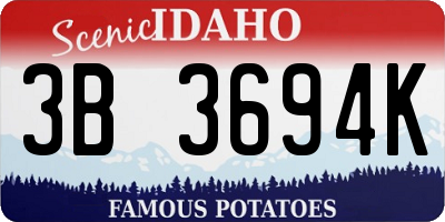 ID license plate 3B3694K