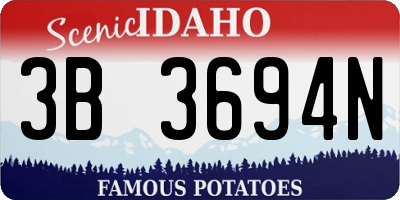 ID license plate 3B3694N