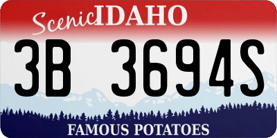 ID license plate 3B3694S