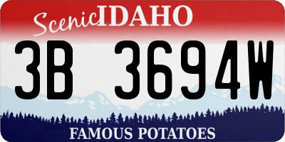 ID license plate 3B3694W