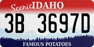 ID license plate 3B3697D