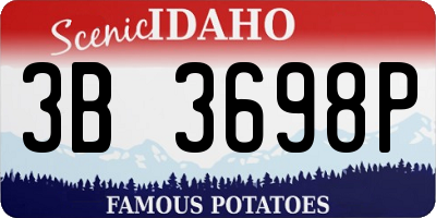 ID license plate 3B3698P