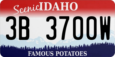 ID license plate 3B3700W