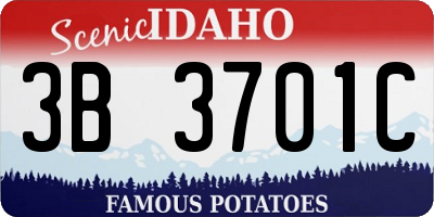 ID license plate 3B3701C