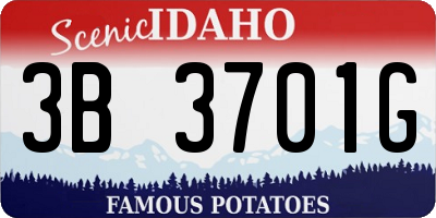 ID license plate 3B3701G
