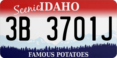 ID license plate 3B3701J
