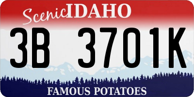 ID license plate 3B3701K