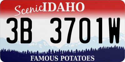 ID license plate 3B3701W