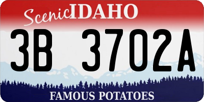 ID license plate 3B3702A