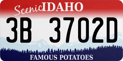 ID license plate 3B3702D