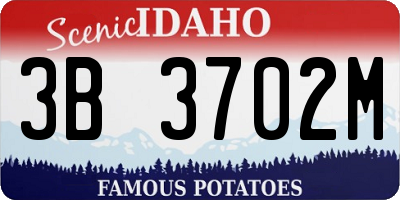 ID license plate 3B3702M