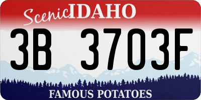 ID license plate 3B3703F
