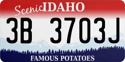 ID license plate 3B3703J