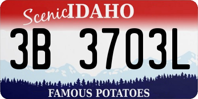 ID license plate 3B3703L