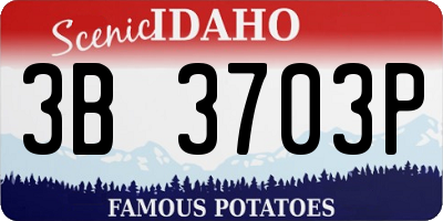 ID license plate 3B3703P