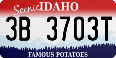 ID license plate 3B3703T