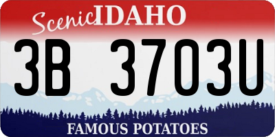 ID license plate 3B3703U
