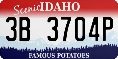ID license plate 3B3704P