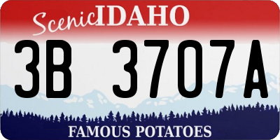 ID license plate 3B3707A