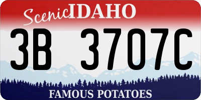 ID license plate 3B3707C