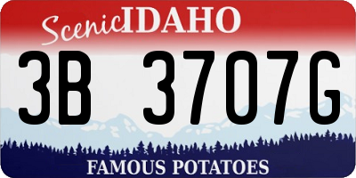 ID license plate 3B3707G
