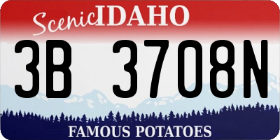 ID license plate 3B3708N