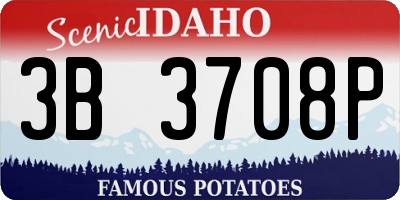 ID license plate 3B3708P