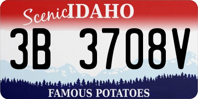 ID license plate 3B3708V