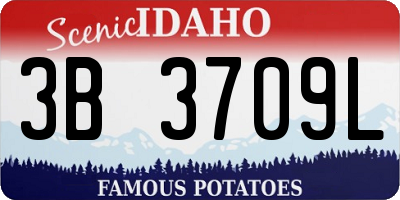 ID license plate 3B3709L
